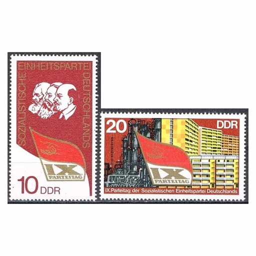 [B0708#] DDR 1976. Congreso partido comunista alemán (MNH) - MI 2123-2124