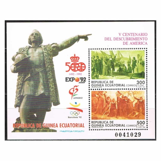 [B0721#] Guinea Ecuatorial 1992. HB Descubrimiento de América (MNH) - MI BL322