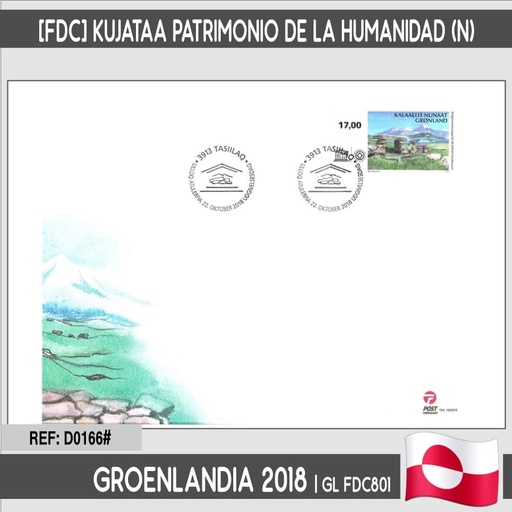[D0166#] Groenlandia 2018 [FDC] Kujataa Patrimonio de la Humanidad (N)