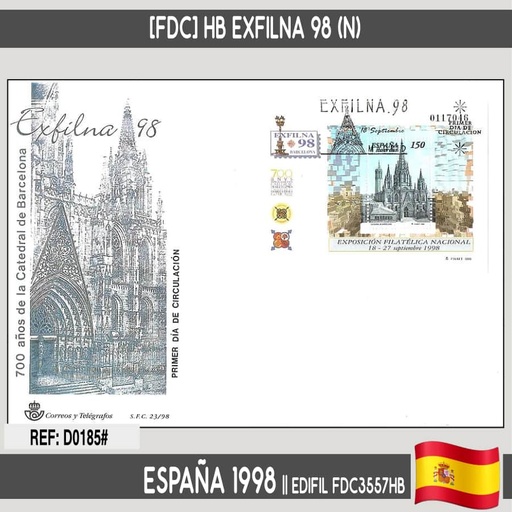 [D0185.#] España 1998 [FDC] Exfilna 98. Catedral de Barcelona (N)