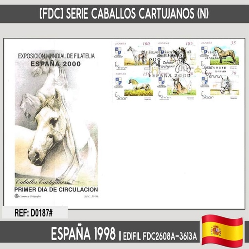 [D0187#] España 1998 [FDC] Serie Caballos Cartujanos. España 2000 (N)