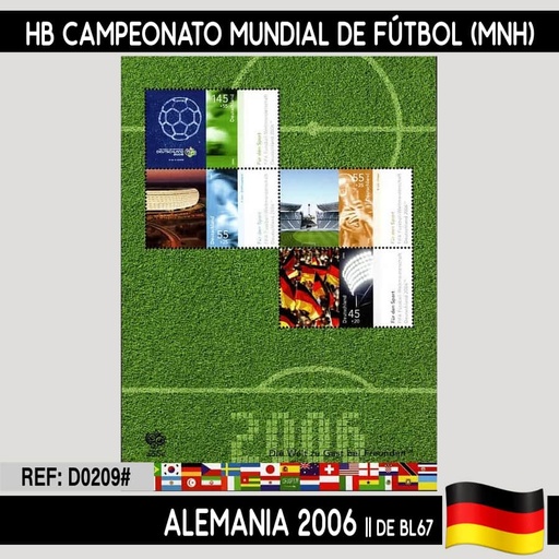 [D0209.#] Alemania 2006. HB Campeonato Mundial de Fútbol (MNH)
