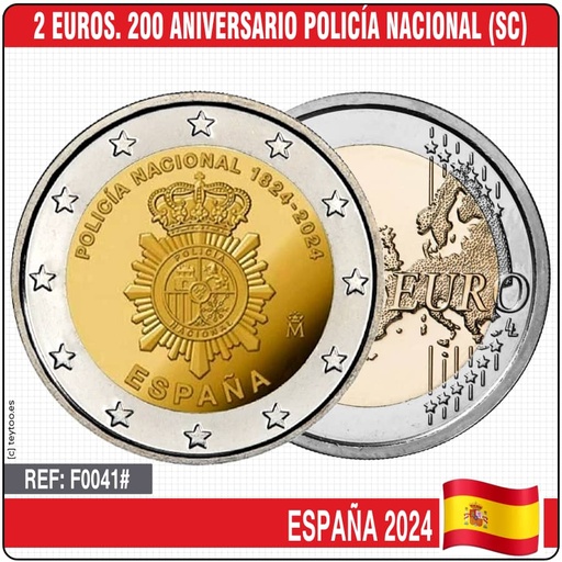 [F0041#] España 2024. 2 €. 200 Aniversario Policía Nacional (SC)
