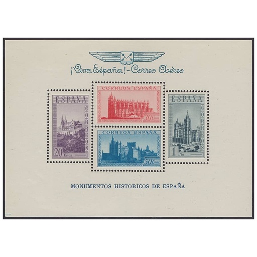 [C2626#] España 1938. HB Catedrales sobrecargada (MH) ED_91