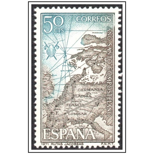 [C2671#] España 1971 [SLL] 50 cts. Rutas Jacobeas europeas (MNH)