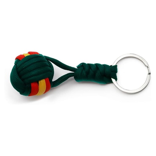 [J0043#] Llavero [BAZ] Cordura militar verde con bandera de España (N)