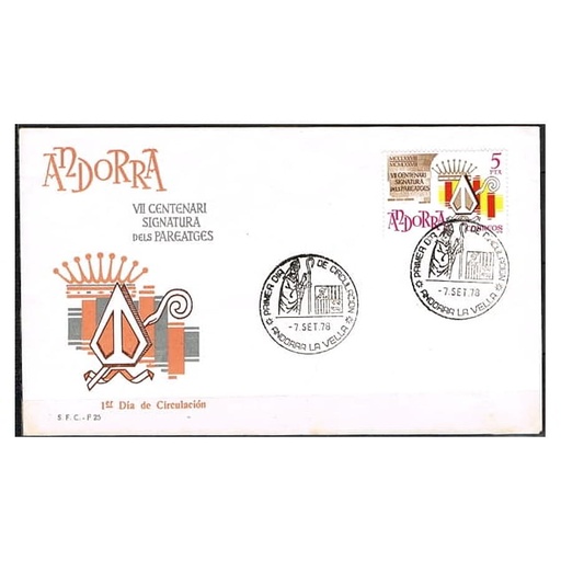 [C0170#] Andorra 1978 [FDC] VII Centenario de la firma de los Pareatges (N)