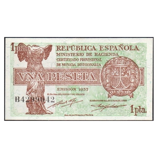 [C0146#] España 1937 [BLL] 1 peseta. Ministerio Hacienda. II República (SC)