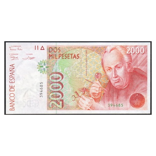 [C2825#] España 1992 [BLL] 2.000 pesetas. Juan Carlos I. José Celestino Mutis (SC)