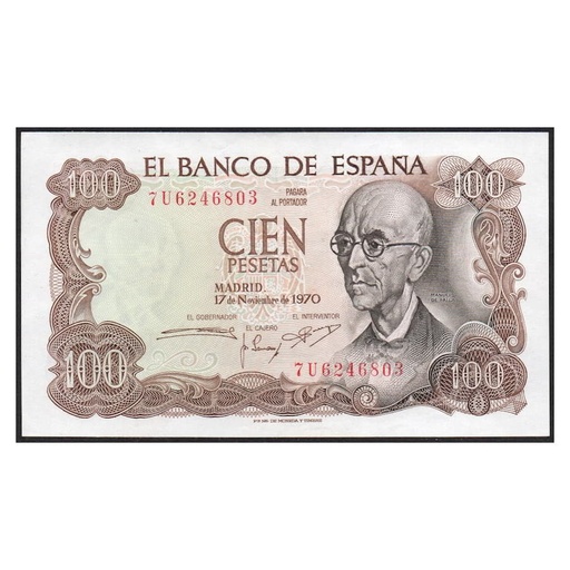 [C2801.#] España 1970 [BLL] 100 pesetas. Estado Español. Manuel de Falla (SC)