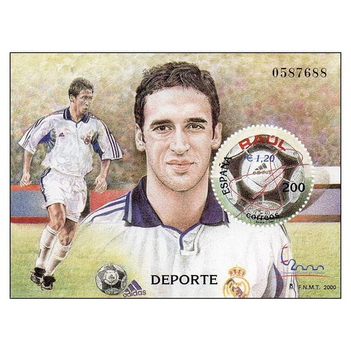 [C2653#] España 2000 [SLL] HB Exposición España 2000. Raúl González (MNH)