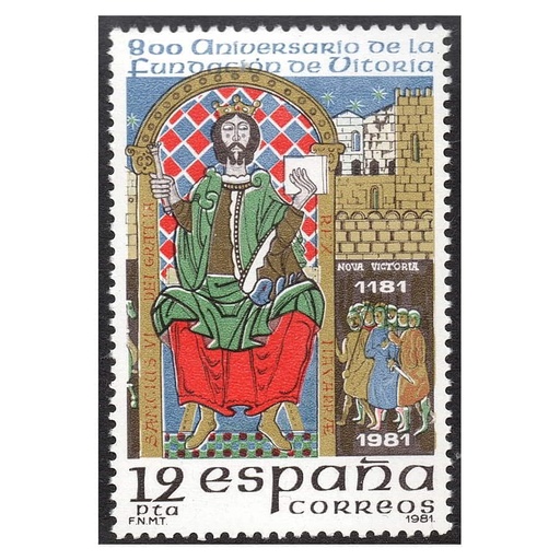 [D0324#] España 1981 [SLL] 800 Aniversario fundación de Vitoria. 12 pts (MNH)