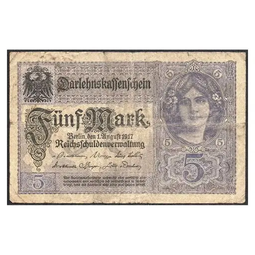 [C2782#] Alemania 1917 [BLL] 5 marcos. Darlehnskaffenfchein (RC++)