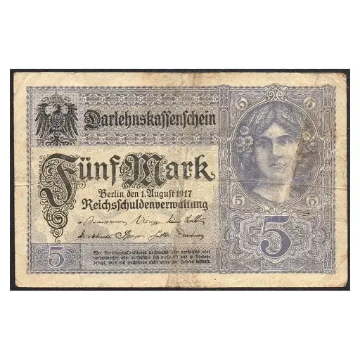 [C2787#] Alemania 1917 [BLL] 5 marcos. Darlehnskaffenfchein (BC)