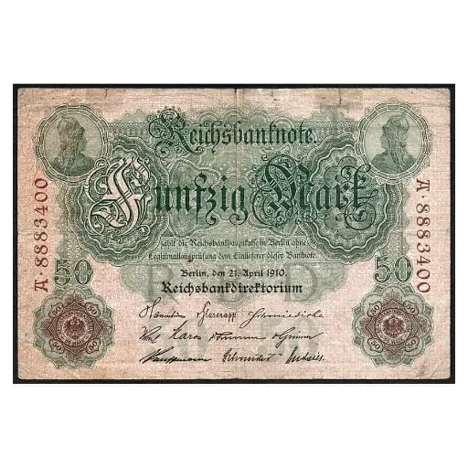 [C2799#] Alemania 1910 [BLL] 50 marcos. Reichsbanknote (BC)