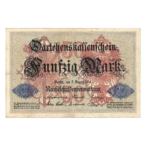 [C2816#] Alemania 1914 [BLL] 50 marcos. Darlehenskassenschein (MBC)