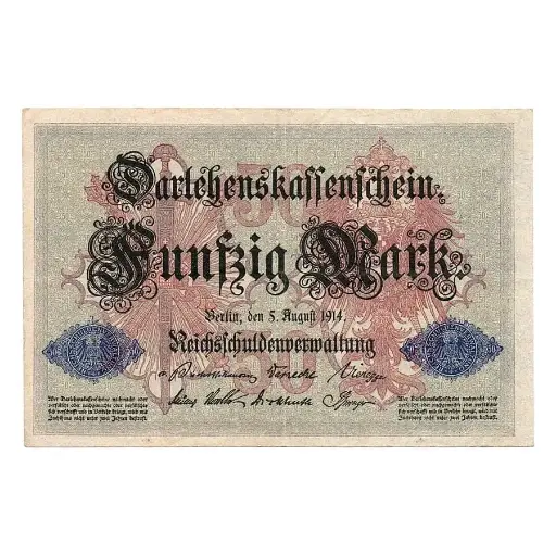 [C2819#] Alemania 1914 [BLL] 50 marcos. Darlehenskassenschein (EBC) 