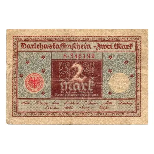 [C2835#] Alemania 1920 [BLL] 2 marcos. Darlehnskassenschein (RC)