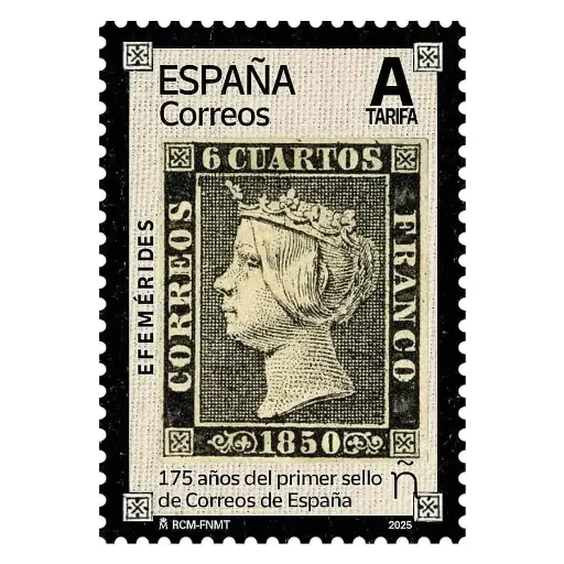 [D0349#] España 2025 [SLL] Efemérides. 175 años del primer sello español (MNH)
