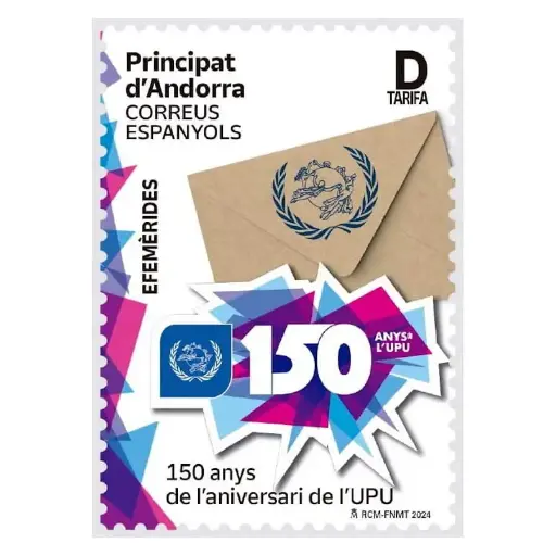 [C2862#] Andorra 2024 [SLL] Efemérides. 150 aniversario de la UPU (MNH)