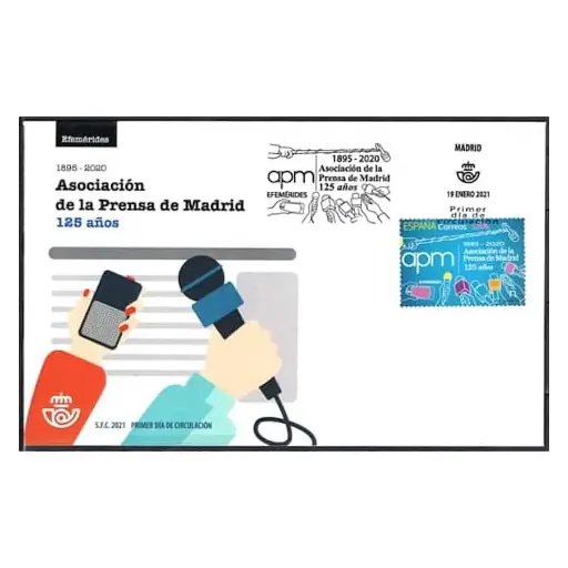 [C0207#] España 2021 [FDC] 125 Aniv. Asociación de la Prensa de Madrid (N)