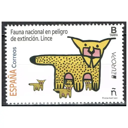 [C0252#] España 2021 [SLL] Fauna en peligro de extinción. Lince (MNH)