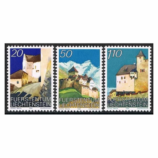 [C1870#] Liechtenstein 1986. Castillo de Vaduz (MNH) - LI 896-898