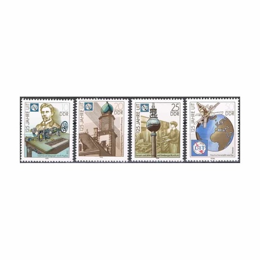 [C1938#] DDR 1990. 125 Aniversario de la UIT (MNH) - MI 3332-3335