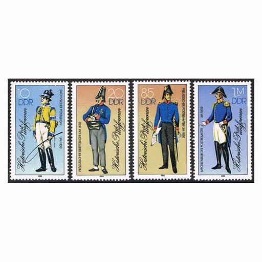 [B0576#] DDR 1986. Uniformes de correos (MNH) - SCOTT 2520-2523