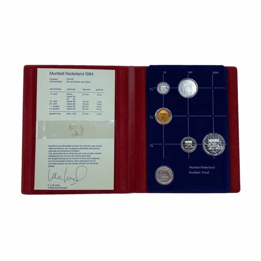 [D0189#] Países Bajos 1984. Set anual (FDC) + Certificado + Moneda Plata