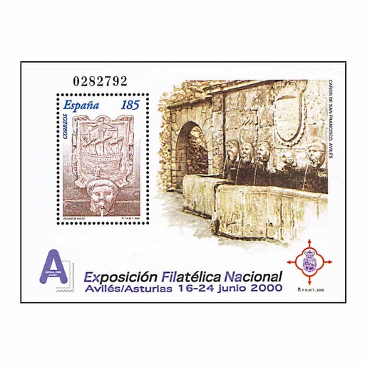 [C2640#] España 2000 [SLL] HB Exfilna 2000. Avilés. Asturias (MNH)