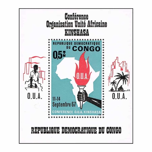 [C1857.1#] Congo R.D. 1967. HB Conferencia O.U.A. (MNH) - MI#BL12