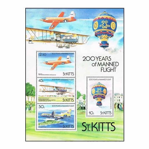 [C1369.1#] S. Cristóbal 1983. HB 200 años Aviación (MNH) SC#MS133