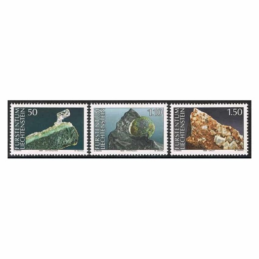 [B0595#] Liechtenstein 1989, Serie Minerales (MNH) - SCOTT 921-923