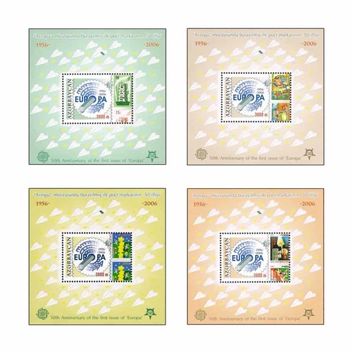 [D0210S#] Azerbaiyán 2005. HB Aniversario emisiones Europa (MNH) MI#BL64/67